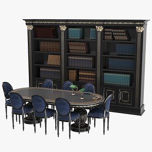 Library Book Case And Table