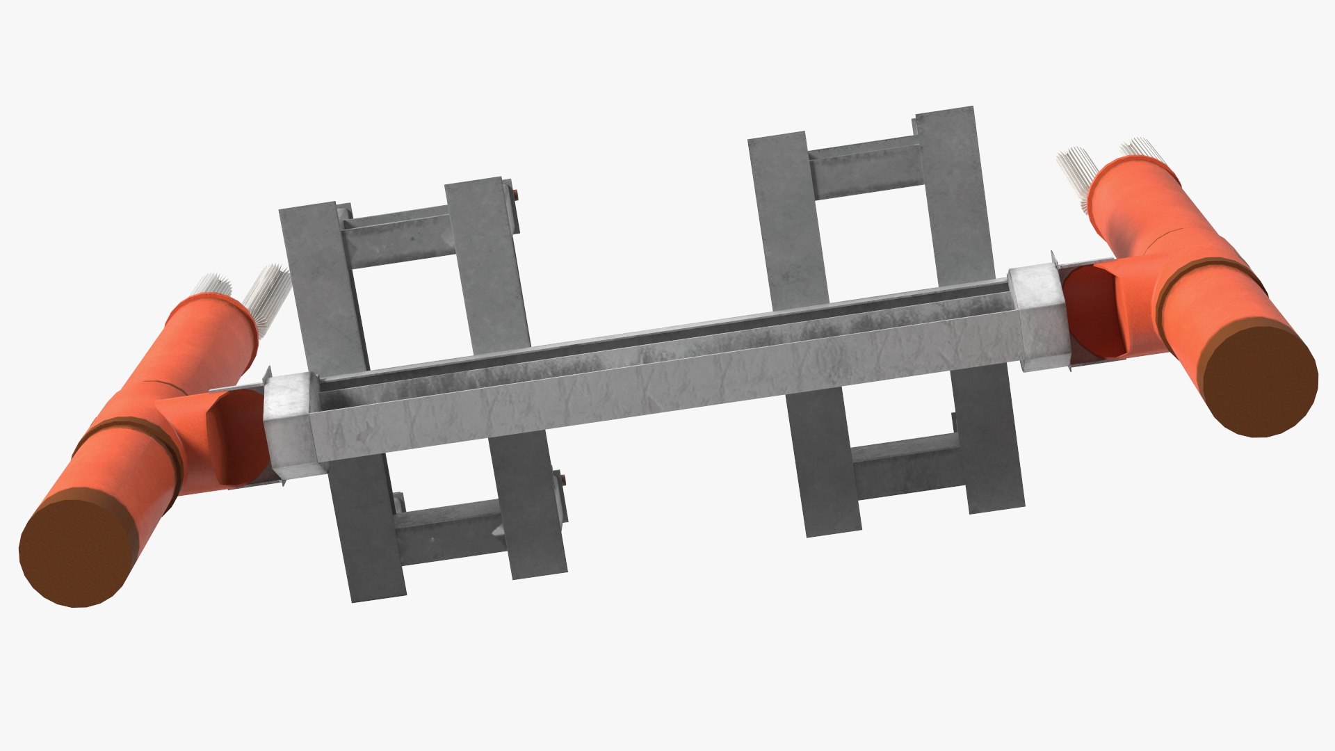 Gas Pipeline Double Support 3D model - TurboSquid 1900299