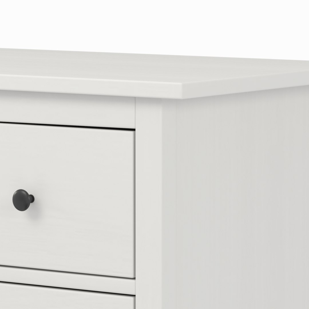 Hemnes Chest Of 3 Drawers White Stain PBR 3D Model - TurboSquid 2151278