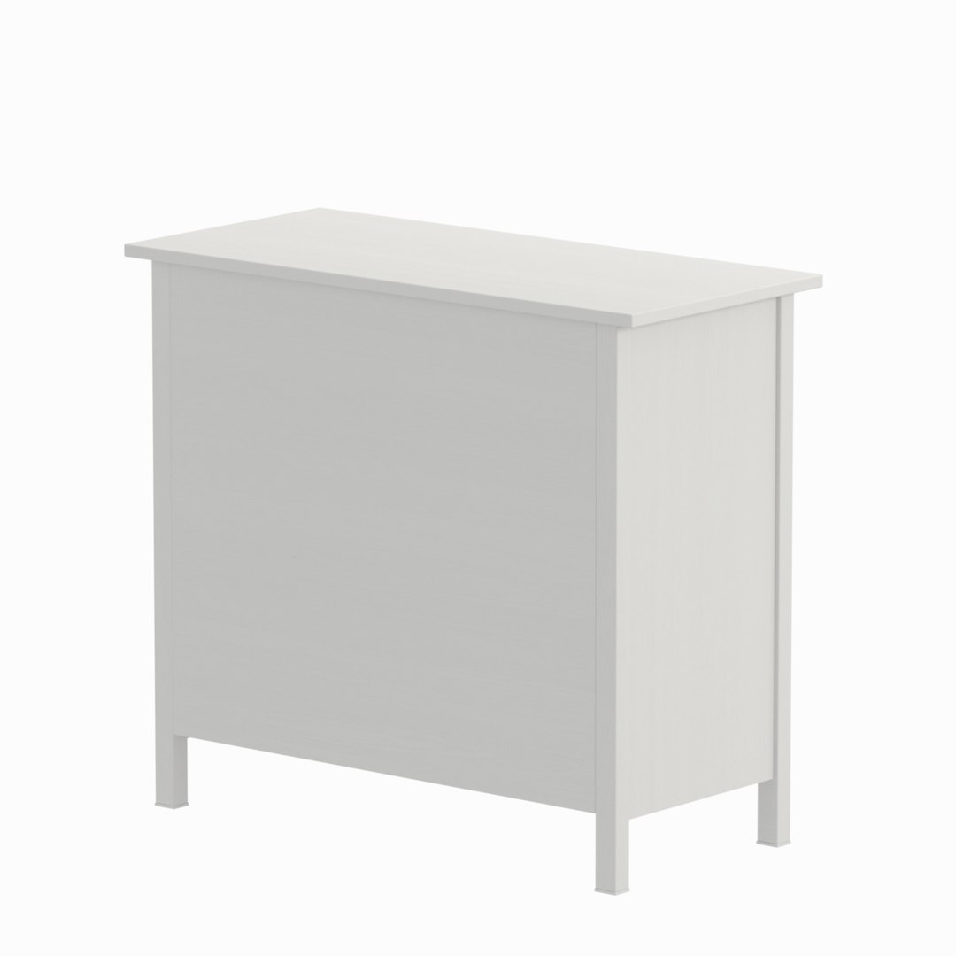 Hemnes Chest Of 3 Drawers White Stain PBR 3D Model TurboSquid 2151278