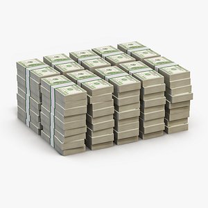 Stacks of 100 Dollar Bills Packs 3D model