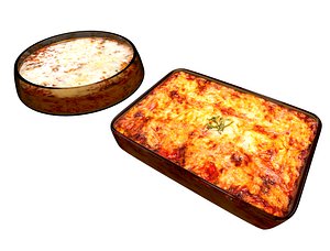 3D model lasagna food lasagne