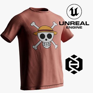 T-shirt - UE5 Skeletons - Rigged Low-poly 3D model
