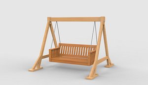 Wooden swing 05 3D model 3D