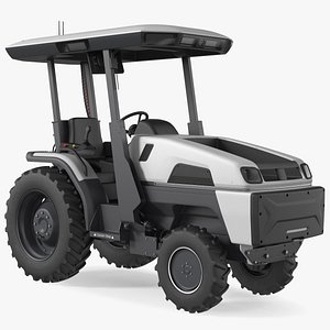Autonomous Electric Tractor Rigged 3D model