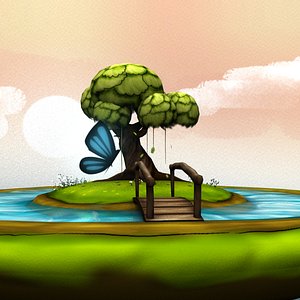 3D model cute fantasy world