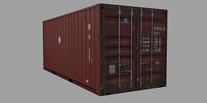 3d container teu 20ft