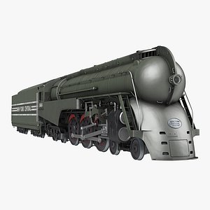 NYC Dreyfuss Hudson Steam Train Rigged 3D Model