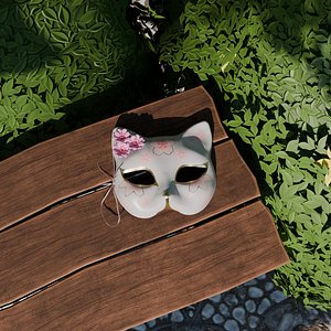 3D Japanese Cat Mask model