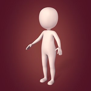 cartoon stickman based 3D model