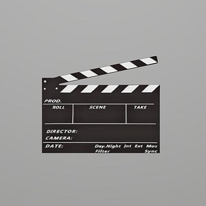 3D Movie Clapperboard  animation