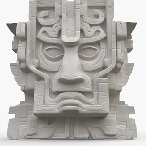 Aztec Stone Head 18 3D model