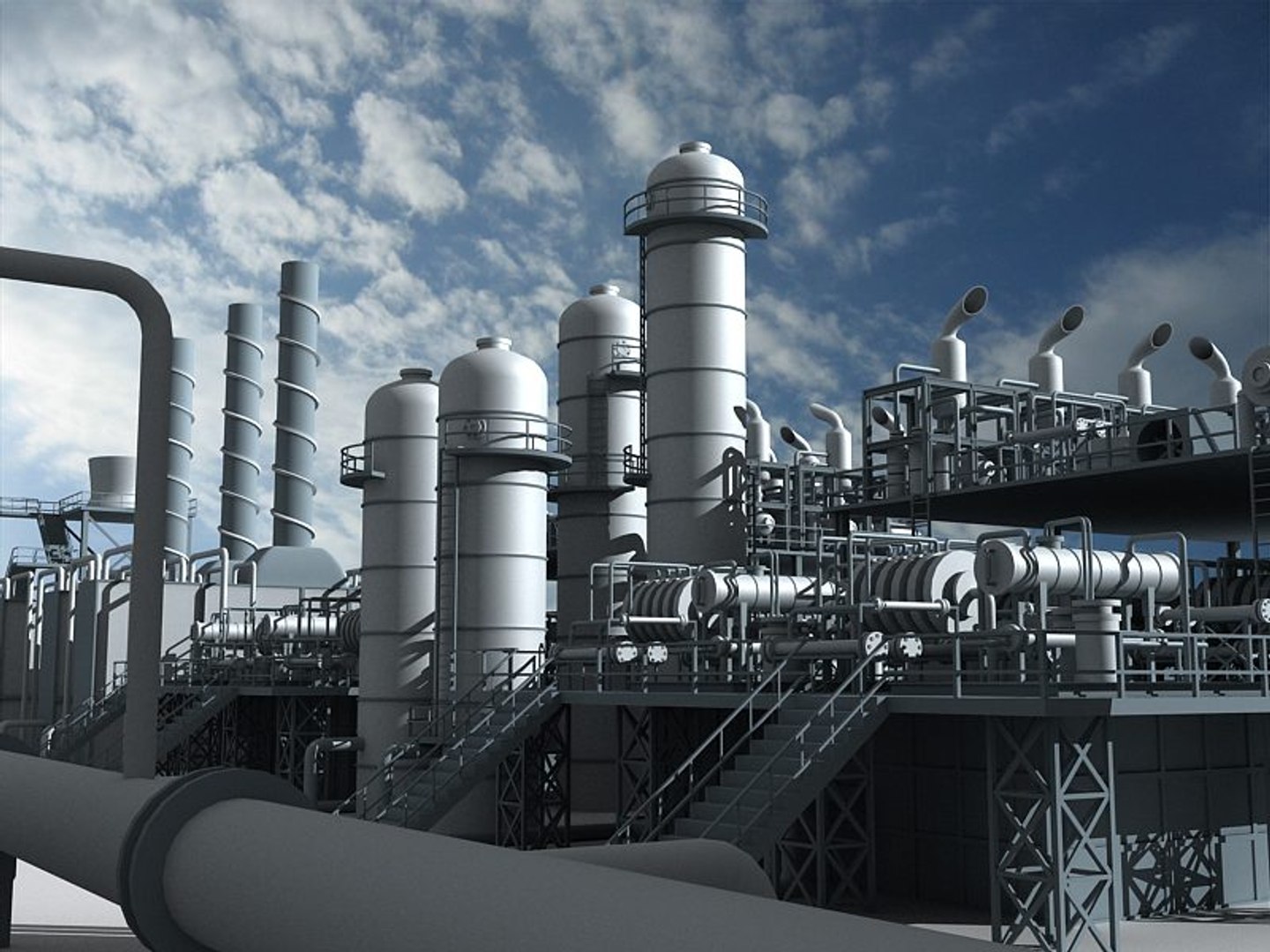 Mega Refinery 3d Model