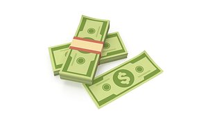 Stylized wad of money 3D model