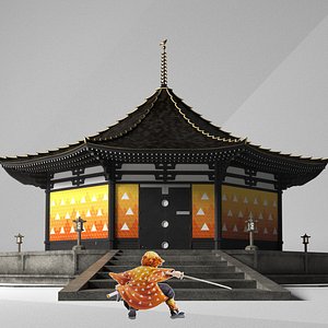 Zenitsu Temple - Demon Slayer architecture 3D model