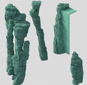 3D cave rock mountain mount model