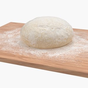 Fresh Raw Dough on Wooden Board