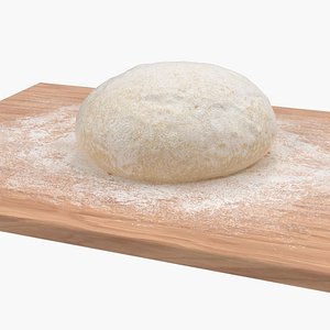 Fresh Raw Dough on Wooden Board