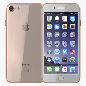 3D model iphone 8 gold