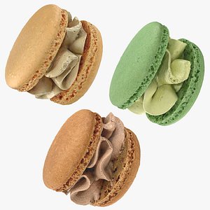 Cream Macarons Collection 3D model