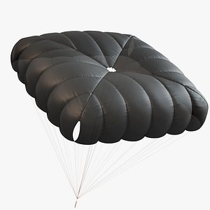 3D Black Reserve Parachute 3D Model