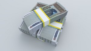 Belarus 1996 100000 Bill Obverse Banknote 3D Model