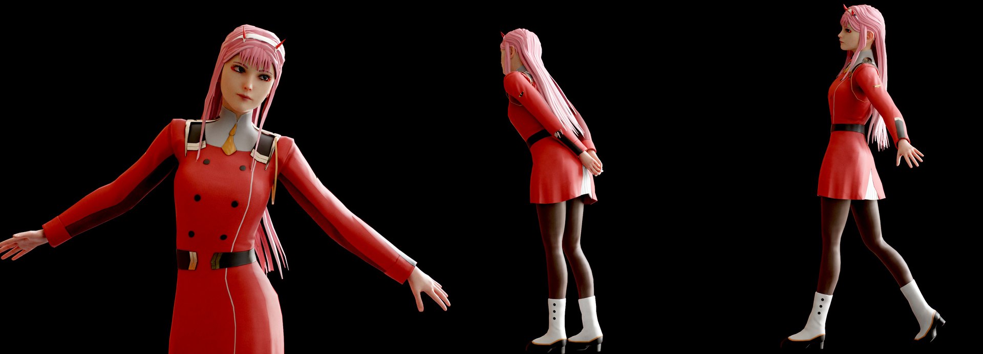 Zero Two Game Ready Low Poly 3D Model Model - TurboSquid 1776659