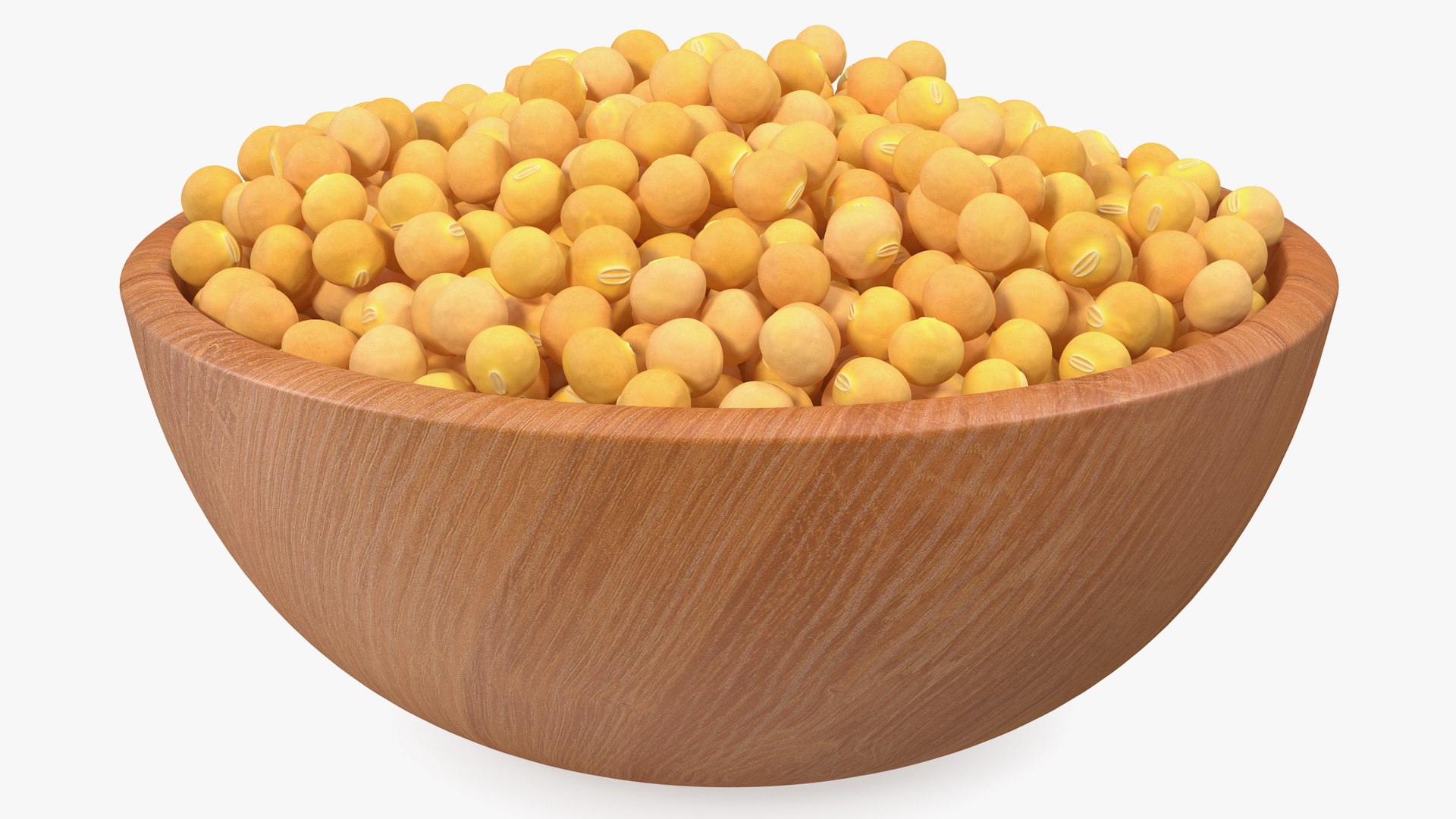Soybean in Wooden Bowl 3D model preview