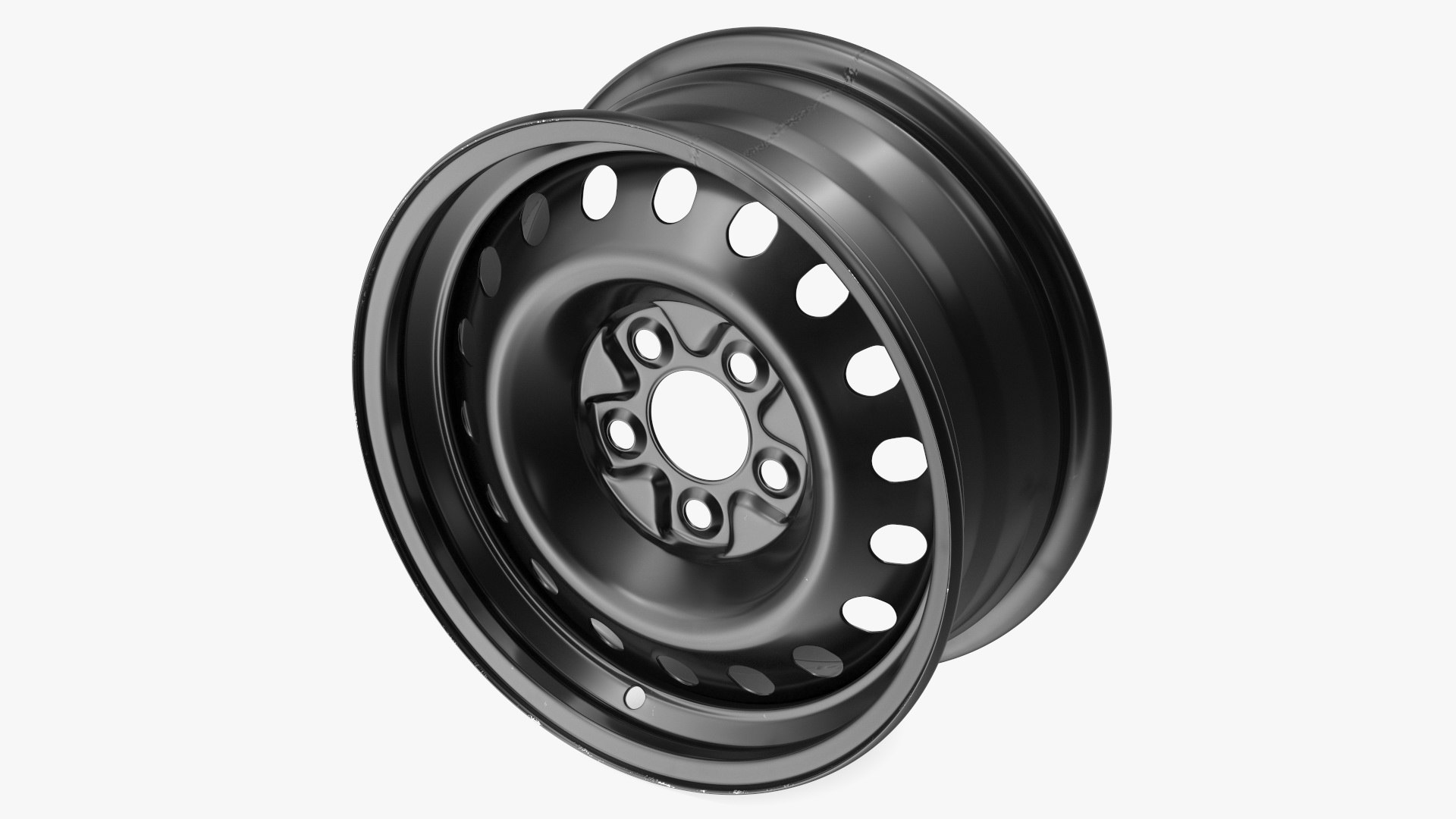 Steel Car Rim Black 3D model preview