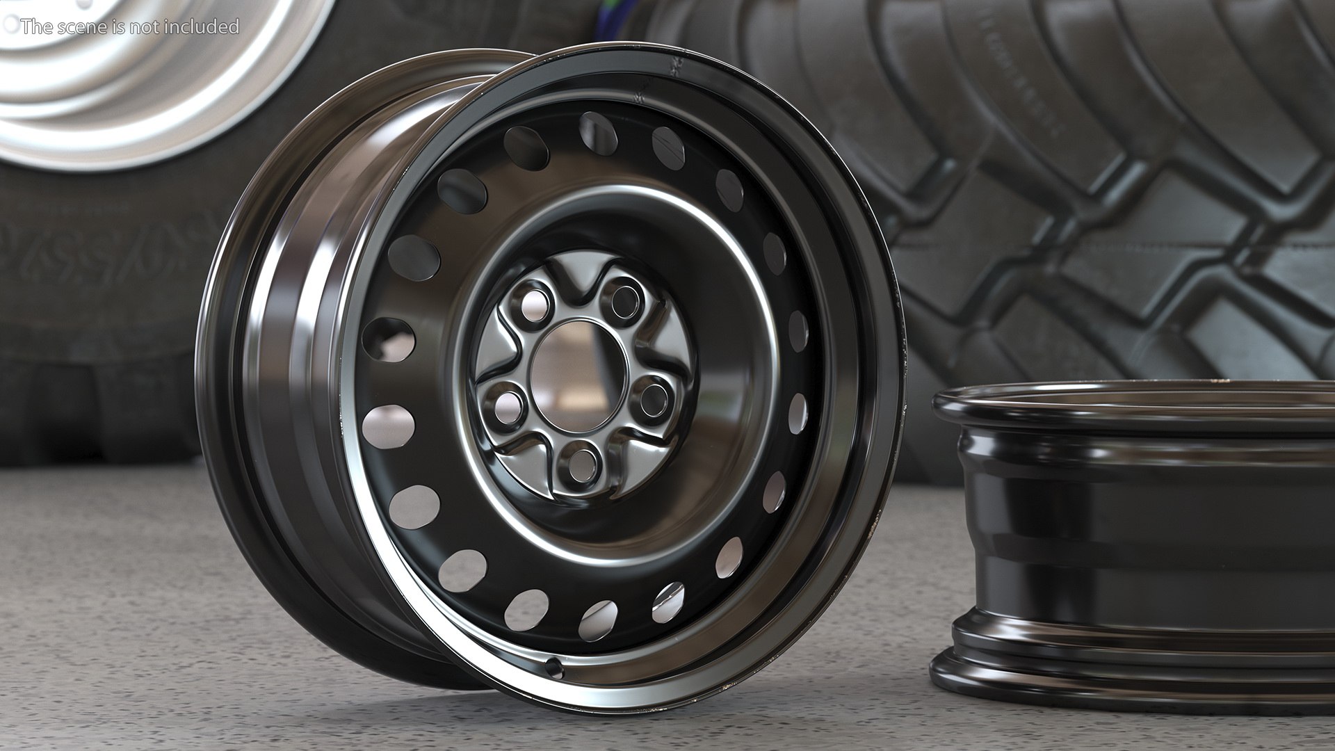 Steel Car Rim Black 3D Model - TurboSquid 1922337