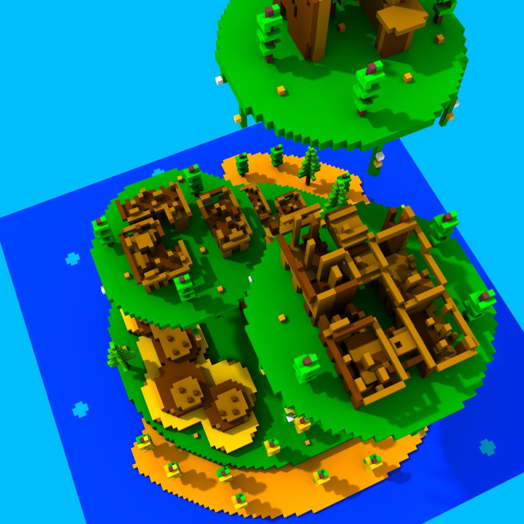 3d highrise island model