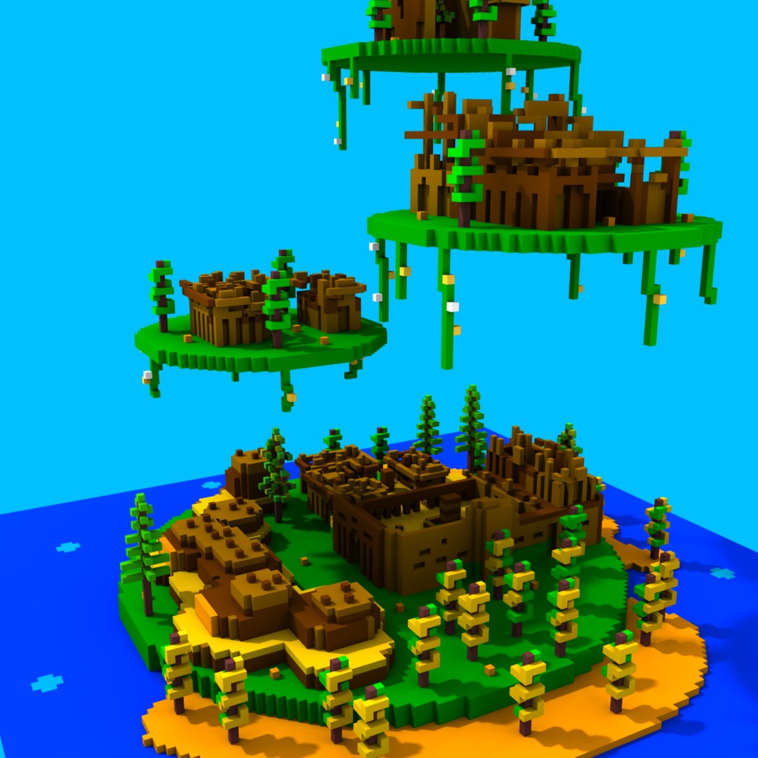 3d highrise island model