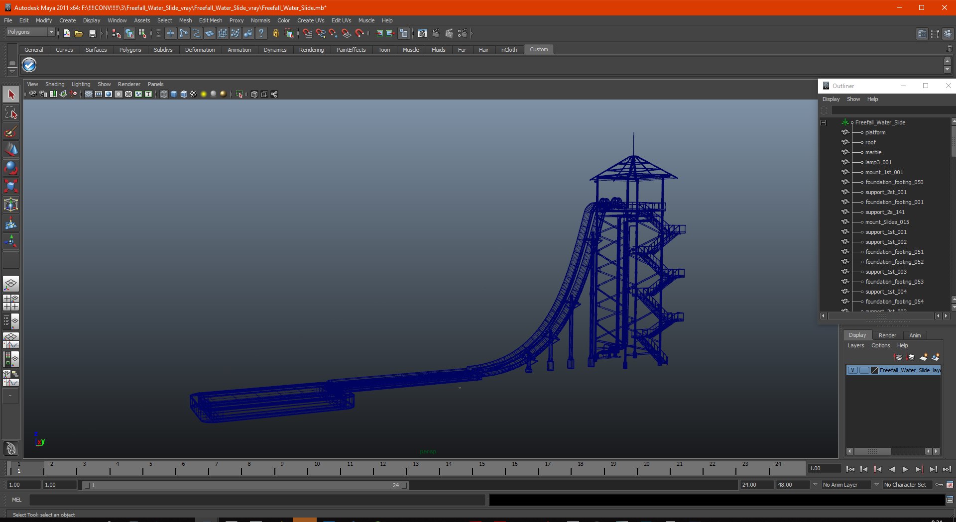 Freefall Water Slide Model - TurboSquid 1495615