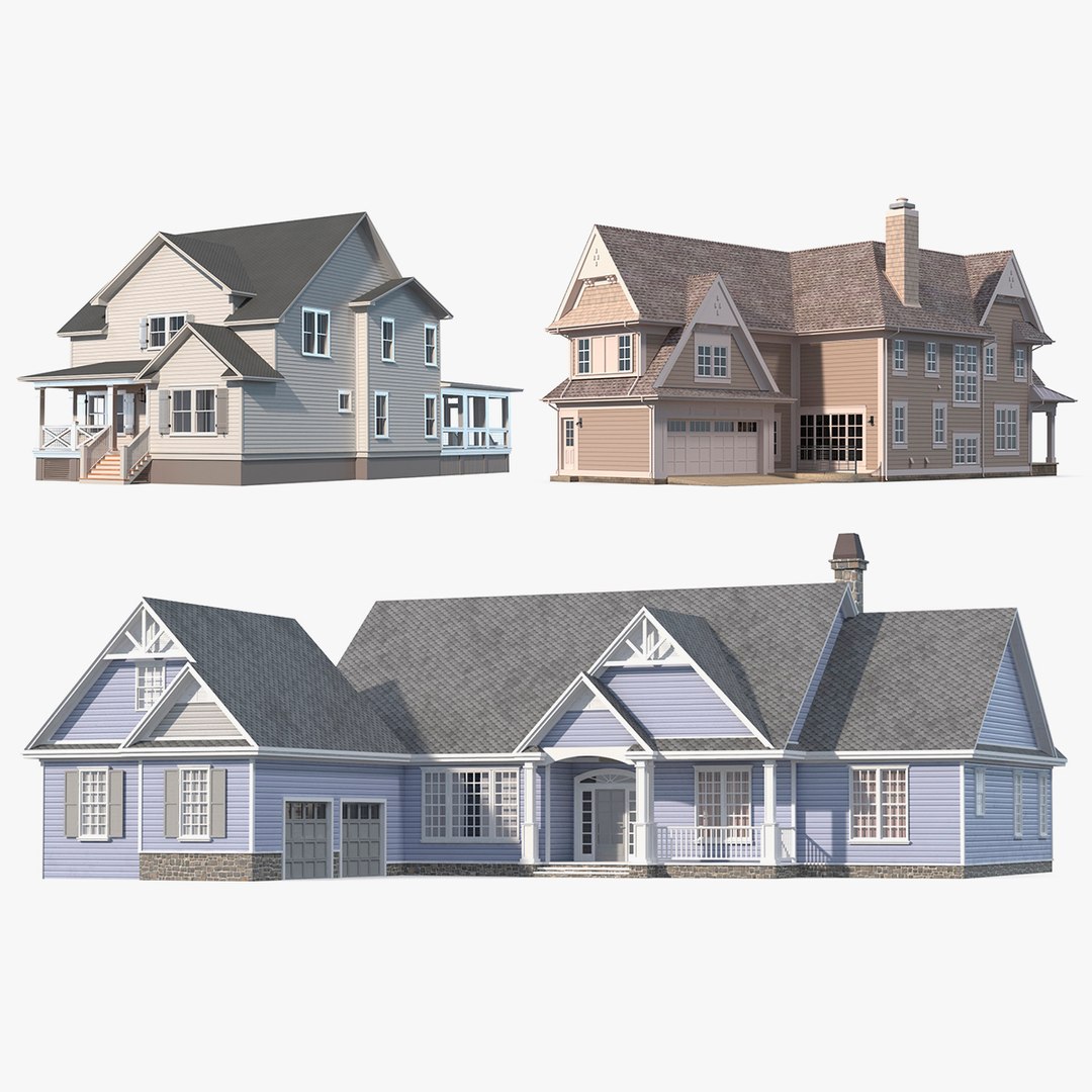American Private Houses Collection 3D model preview