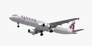 3D model airbus a321-200 qatar airways