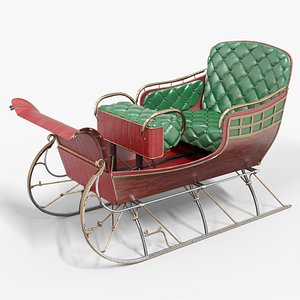 Sleigh Santa Claus Realistic Low-poly 3D Model 3D