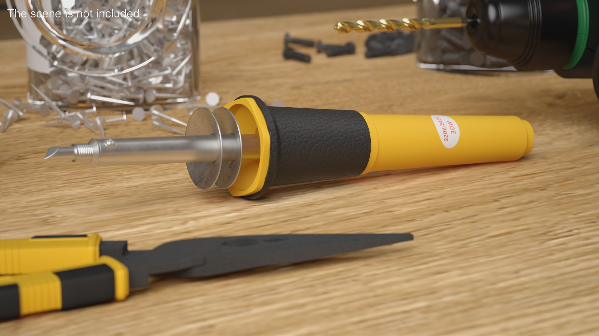 Wood And Leather Pyrography Pen Yellow 3D - TurboSquid 2156950