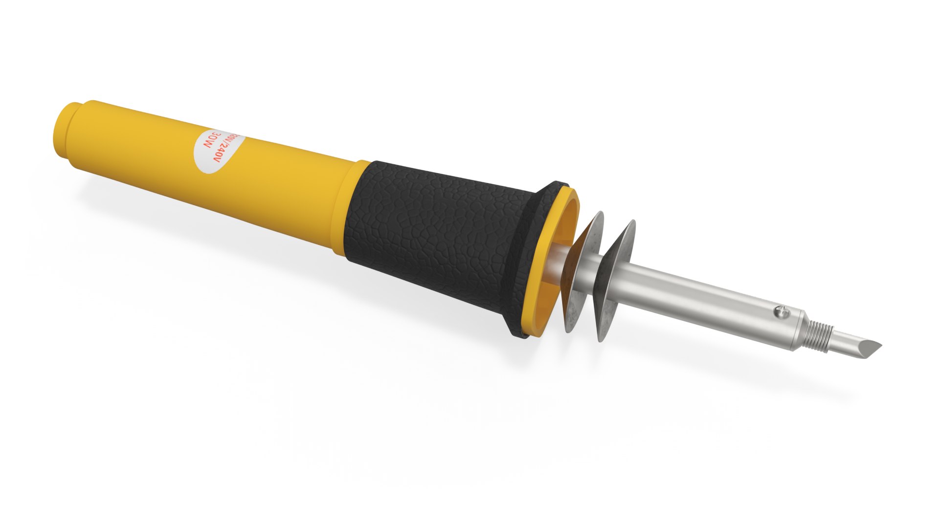 Wood and Leather Pyrography Pen Yellow 3D model preview