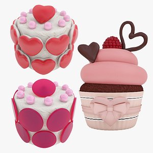 Valentine cake collection 3 3D model
