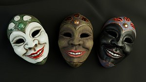 Japanese ritual mask model