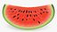 3D cartoon watermelon slice water