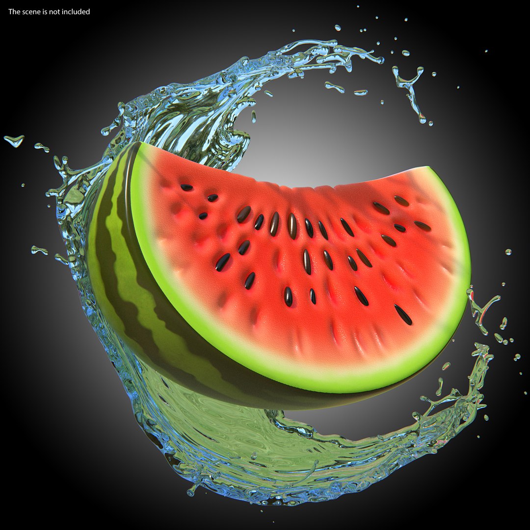 3D cartoon watermelon slice water https://p.turbosquid.com/ts-thumb/8m/24UqEC/XAdk1Je1/cartoonwatermelonslicevray3dmodel002/jpg/1593513507/1920x1080/fit_q87/67b27a56e37ccbe68a0398c69ef8a9c8a2479392/cartoonwatermelonslicevray3dmodel002.jpg