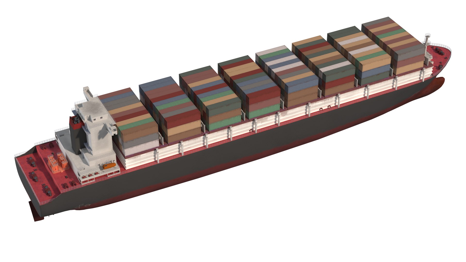 3D Detailed Cargo Container Ship Low Poly - TurboSquid 2475143