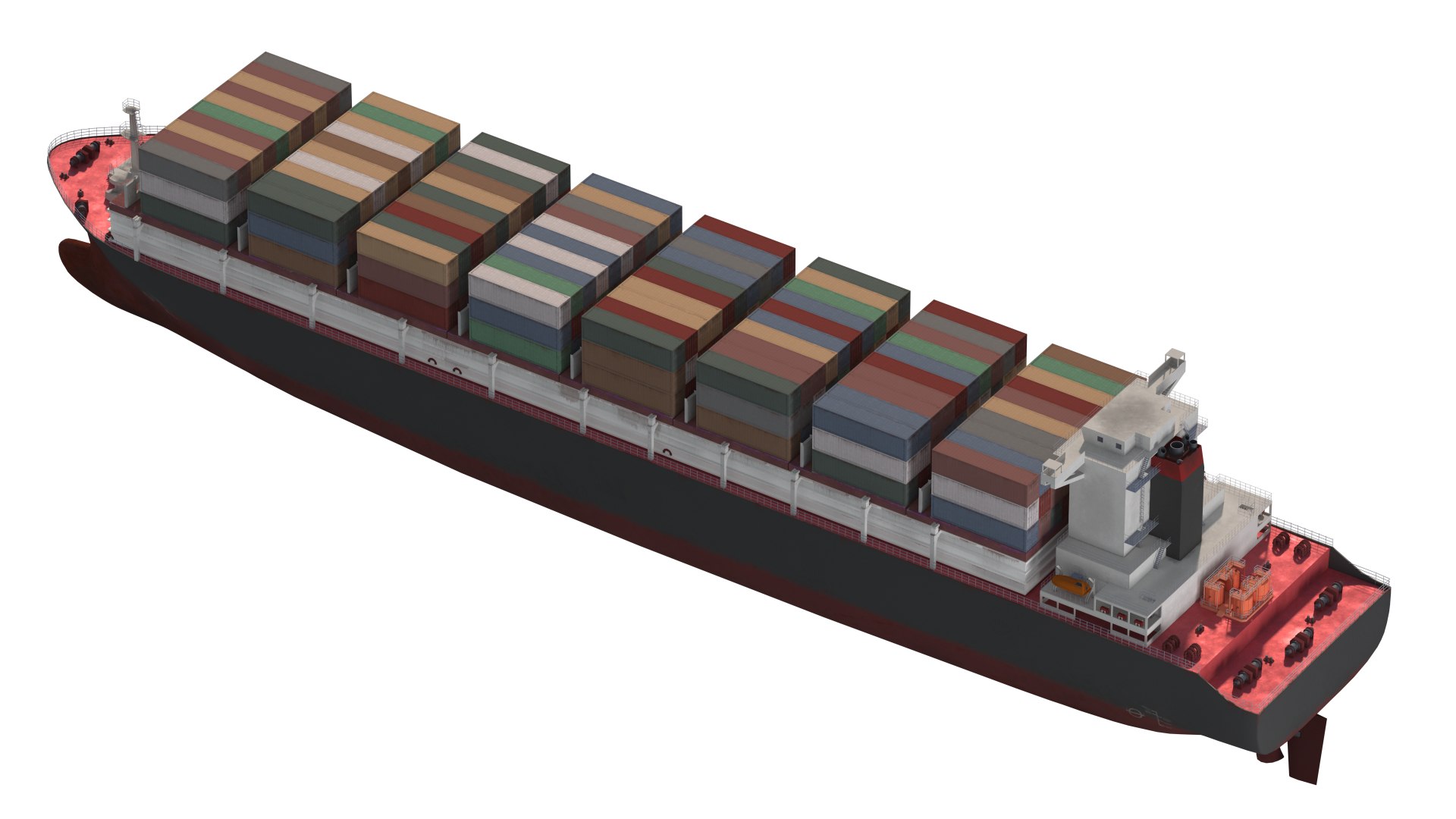3D Detailed Cargo Container Ship Low Poly - TurboSquid 2475143