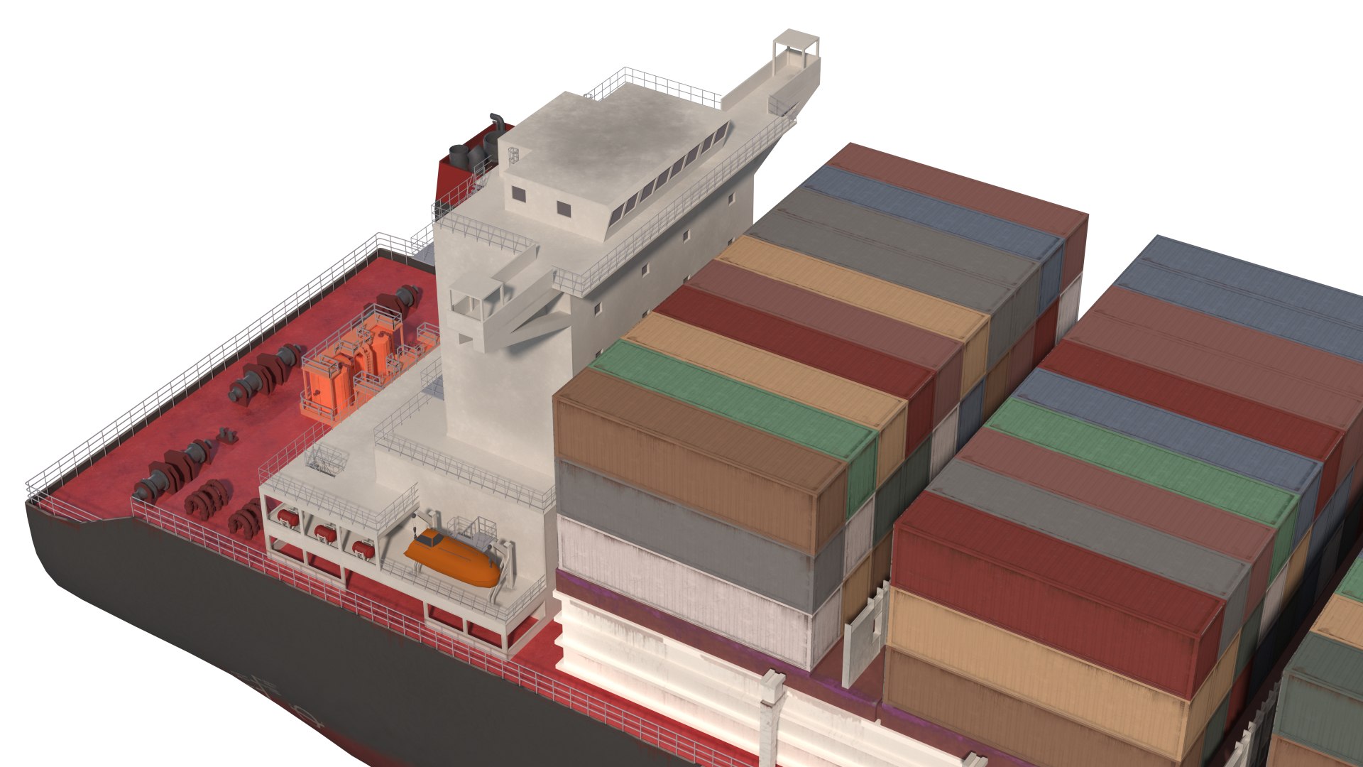 3D Detailed Cargo Container Ship Low Poly - TurboSquid 2475143