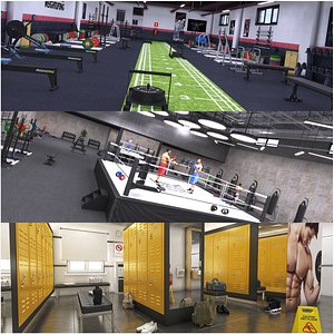3D Sport GYM Boxing Weightlifting Locker Room Collection