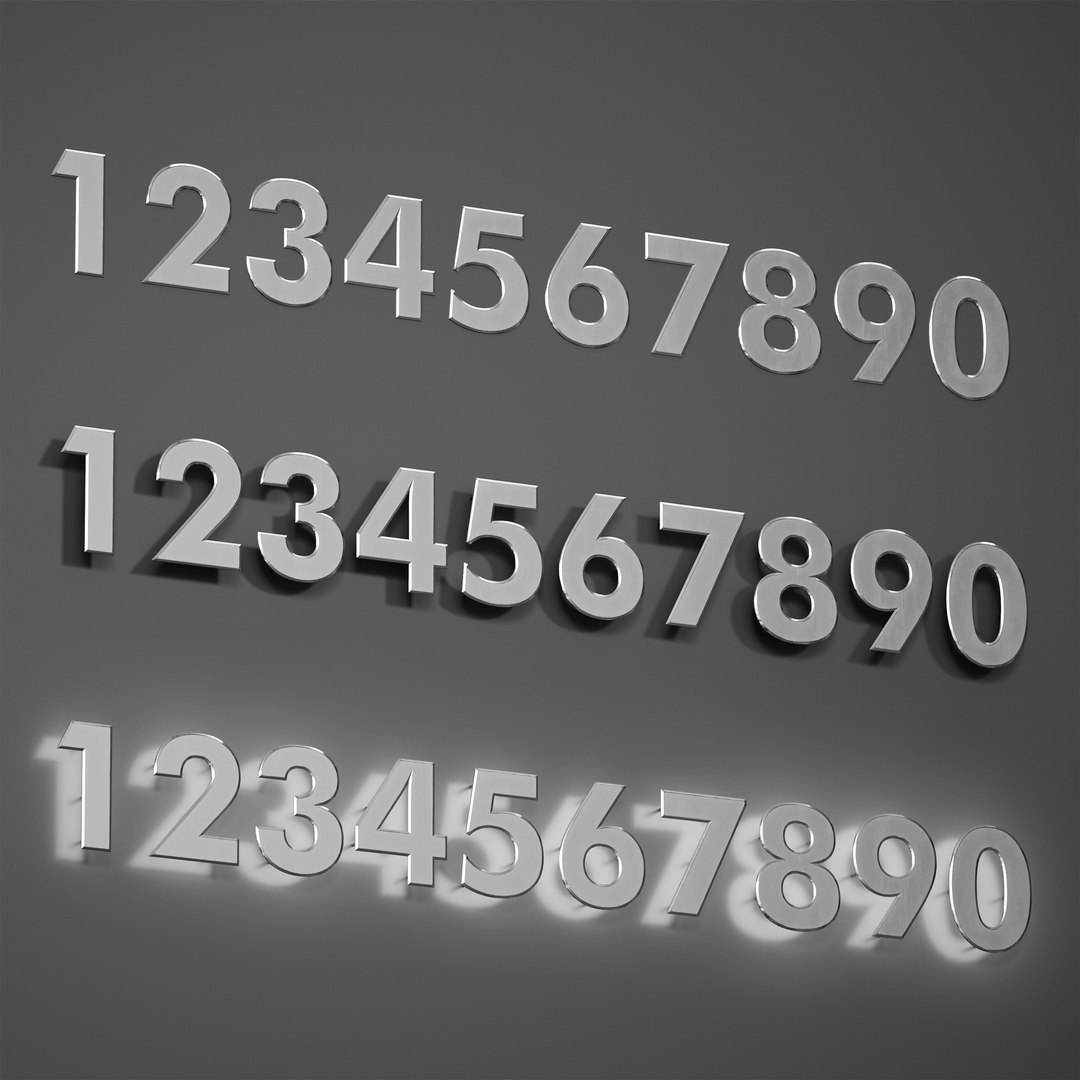 3D Metal Numbers Metal Number With Backlight Model - TurboSquid 2339802