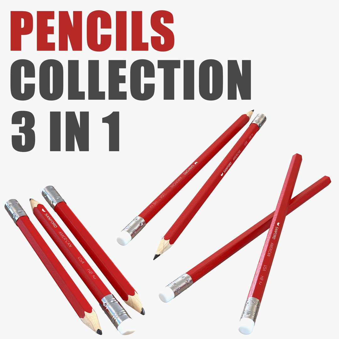 Pencils 3D Models Collection 2 3D model preview