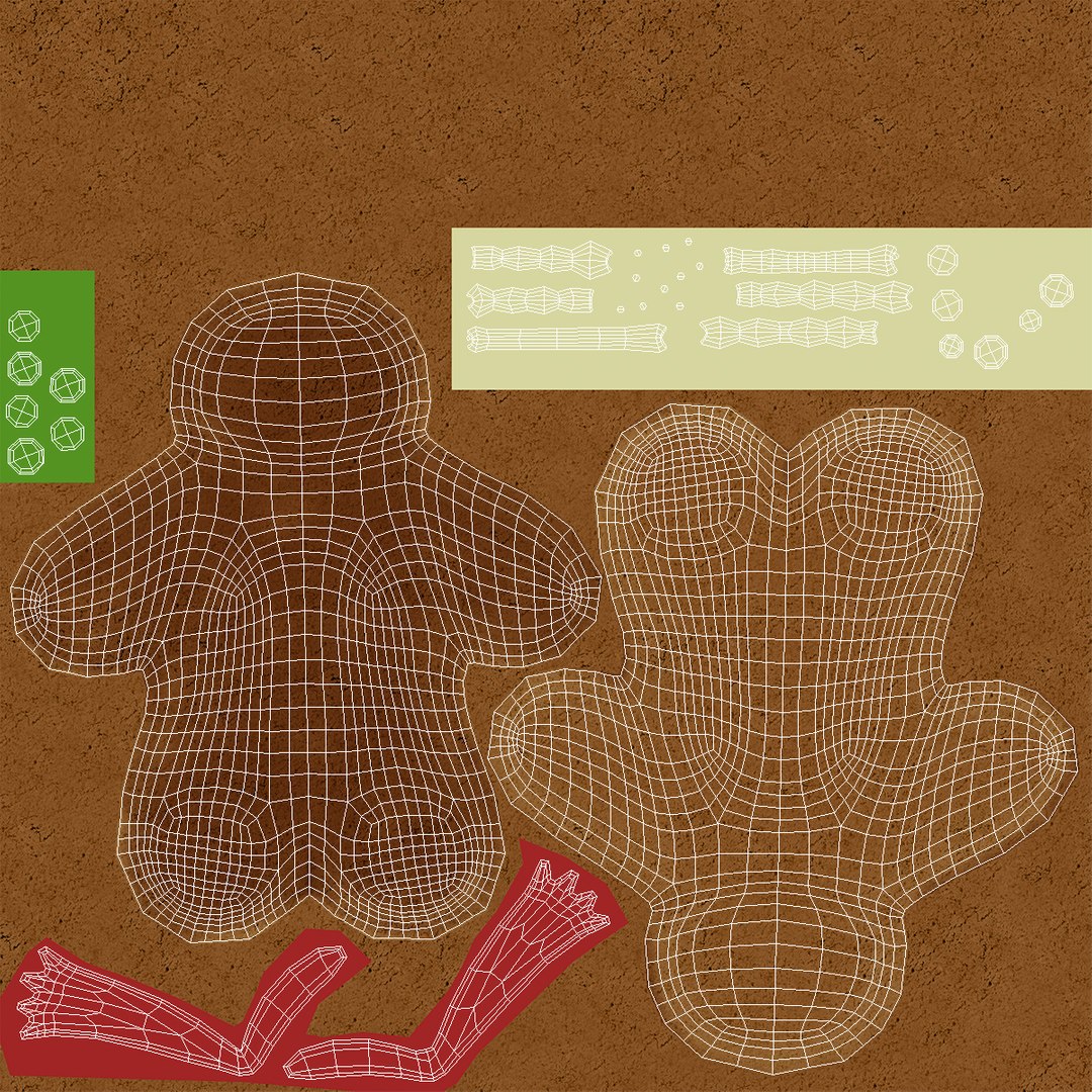 Gingerbread Men Cookie Model - TurboSquid 2144501
