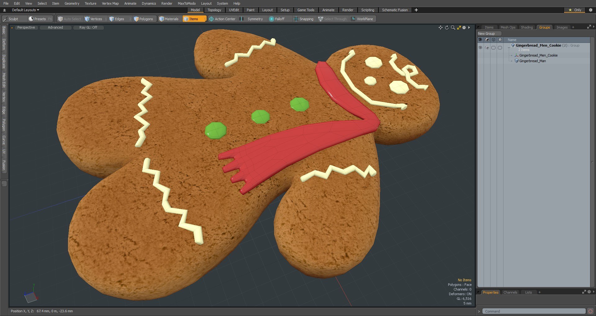 Gingerbread Men Cookie 3D model preview